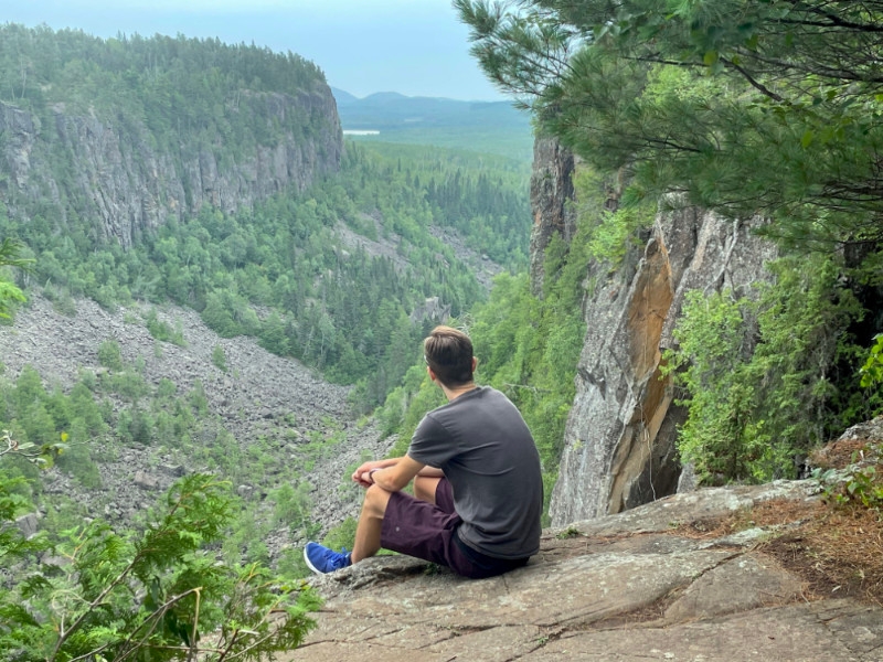 Me, sitting on the edge of Ouimet Canyon